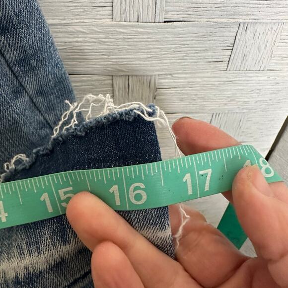 Ava & Viv women’s jeans high rise crop distressed raw hem wide leg plus size  - Picture 13 of 14